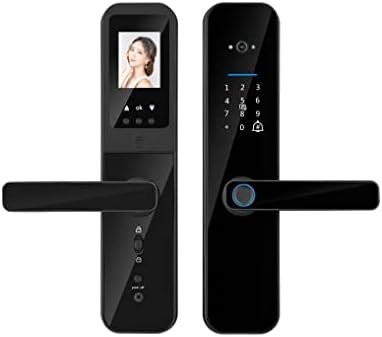 Fechadura de Porta Inteligente Digital Eletrônica de Embutir F008 Quadrada com Câmera e Campainha Compatível com App Tuya Desbloqueio por Biometria, Senha, Cartão, Chave e Remotamente pelo App – Preto – Vale a pena?